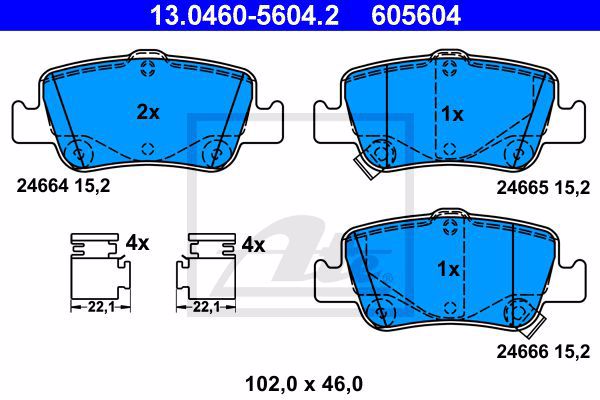 Колодки тормозные дисковые ATE 13-0460-5604-2