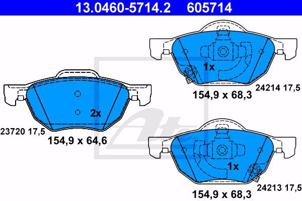 Колодки тормозные дисковые ATE 13-0460-5714-2
