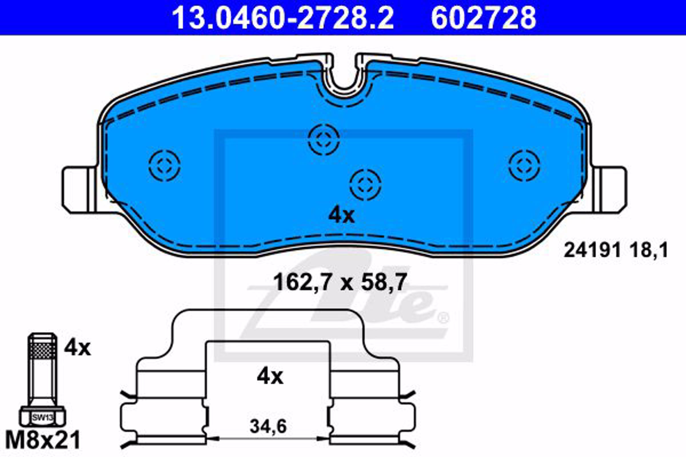 Тормозные колодки ATE 13.0460-2728.2