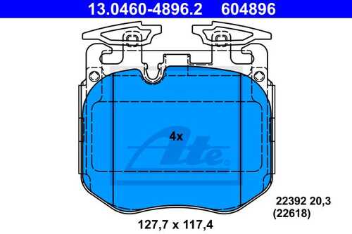 Klocki hamulc. bmw 7 g11g12 16- przod ATE 13.0460-4896.2
