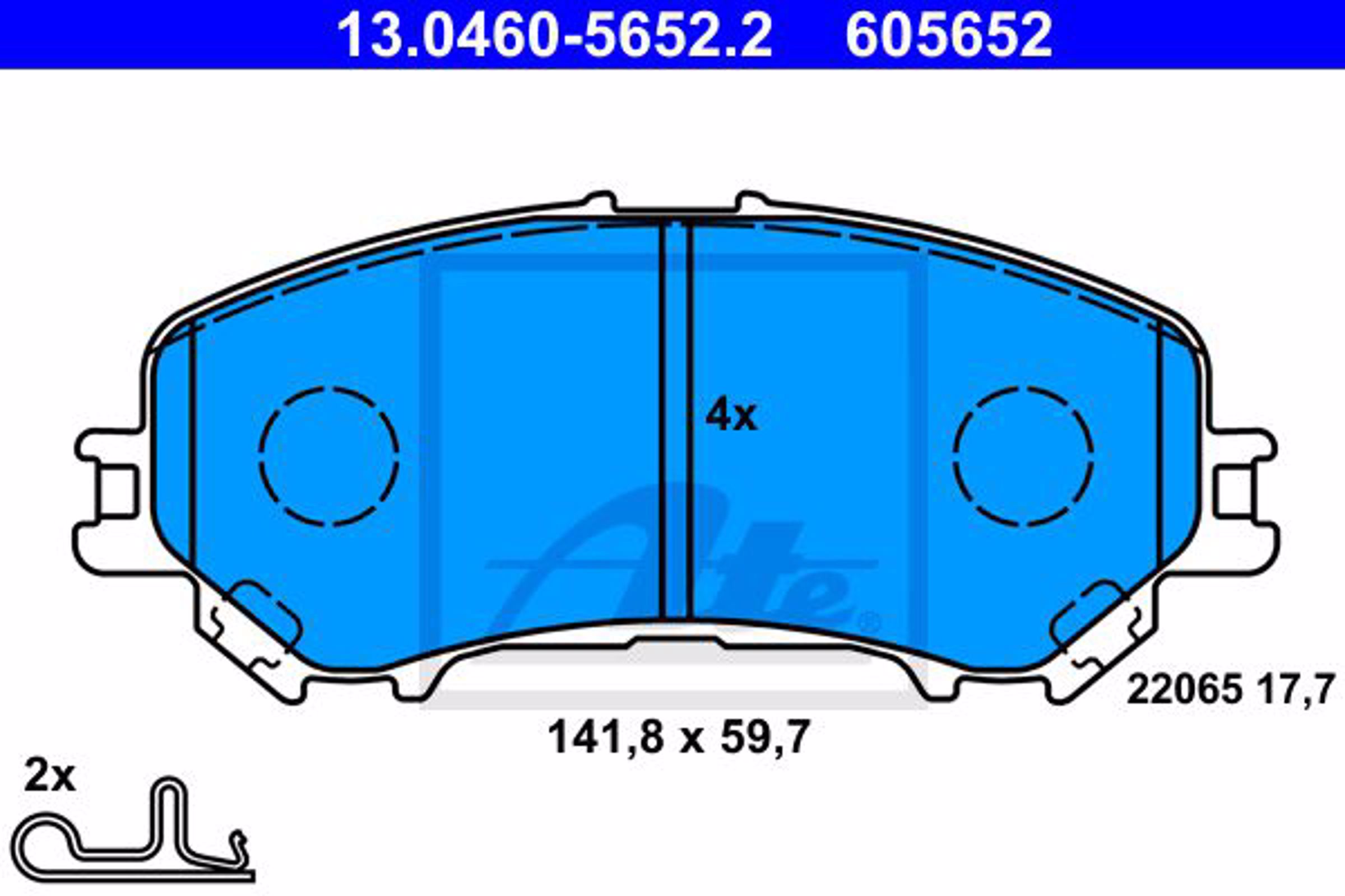Тормозные колодки ATE 13.0460-5652.2