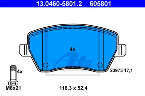 Тормозные колодки ATE 13.0460-5801.2
