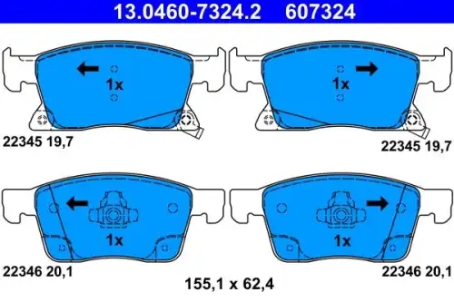Колодки тормозные дисковые перед opel astra k 15- ATE 13.0460-7324.2