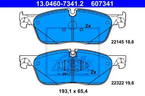 13.0460-7341.2 комплект тормозных колодок перёд jaguar f-pace xe xf ii xf sportbrake land rover r ATE 13.0460-7341.2
