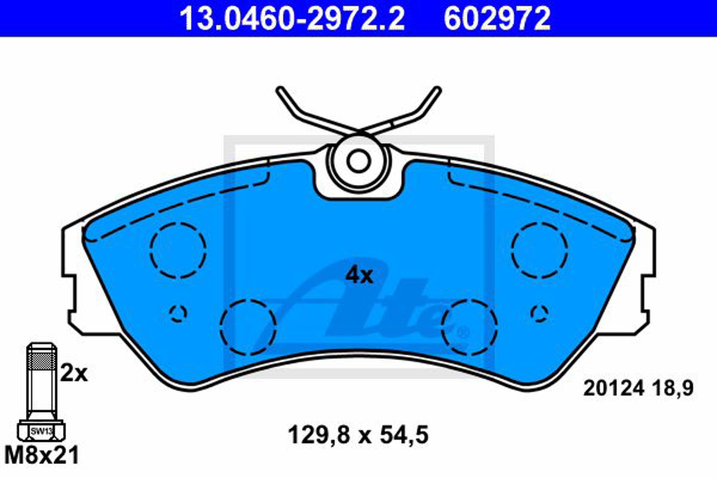 Колодки тормозные дисковые ATE 13.0460-2972.2