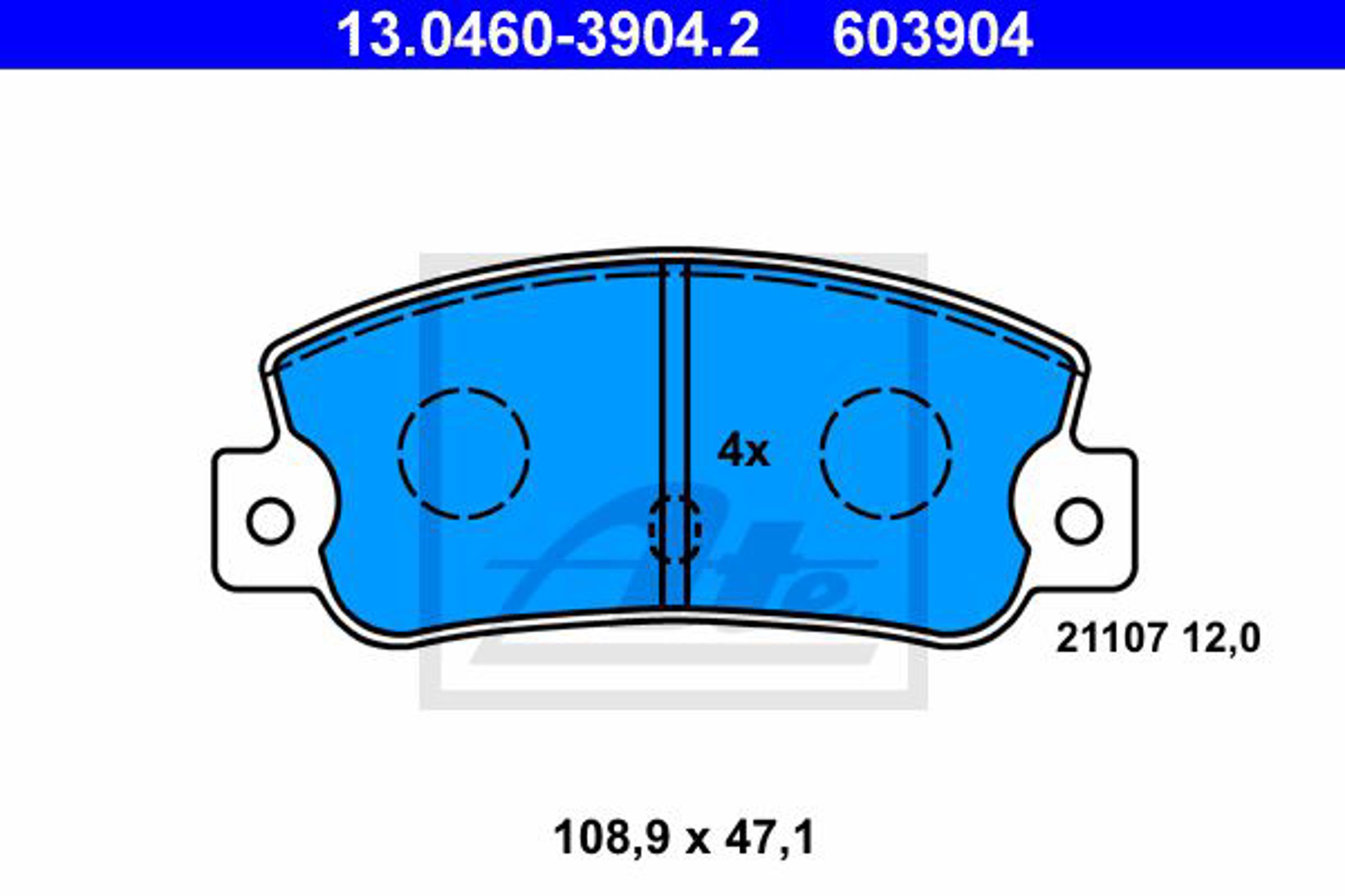 Колодки тормозные дисковые ATE 13.0460-3904.2