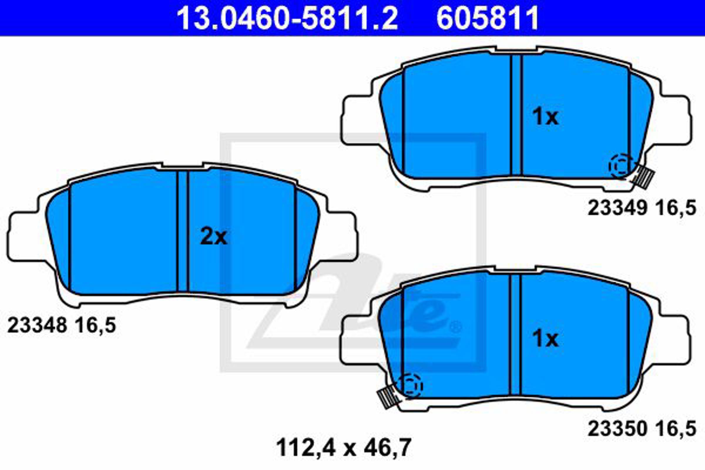 Колодки тормозные дисковые ATE 13.0460-5811.2