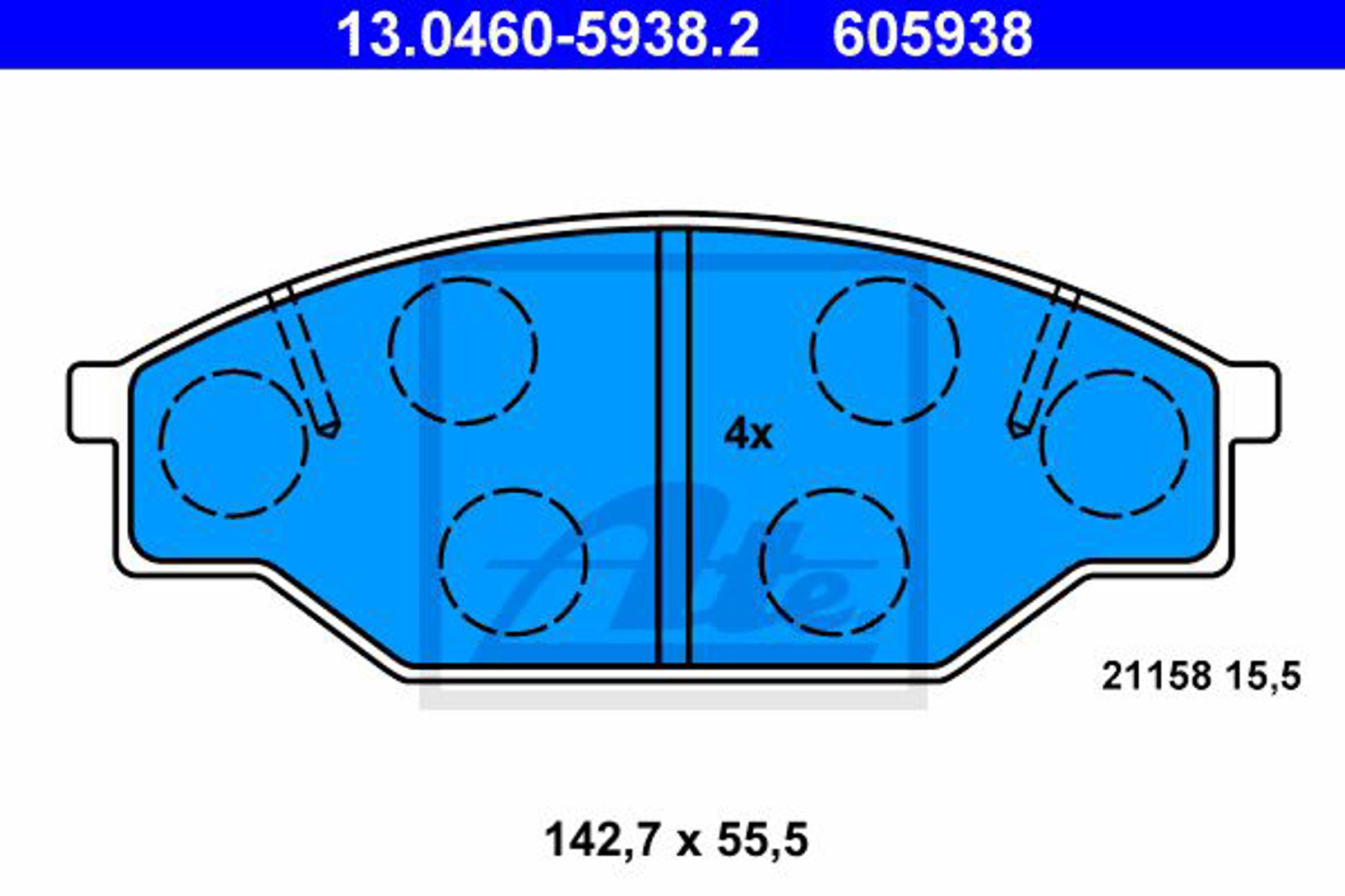 Колодки тормозные дисковые ATE 13.0460-5938.2