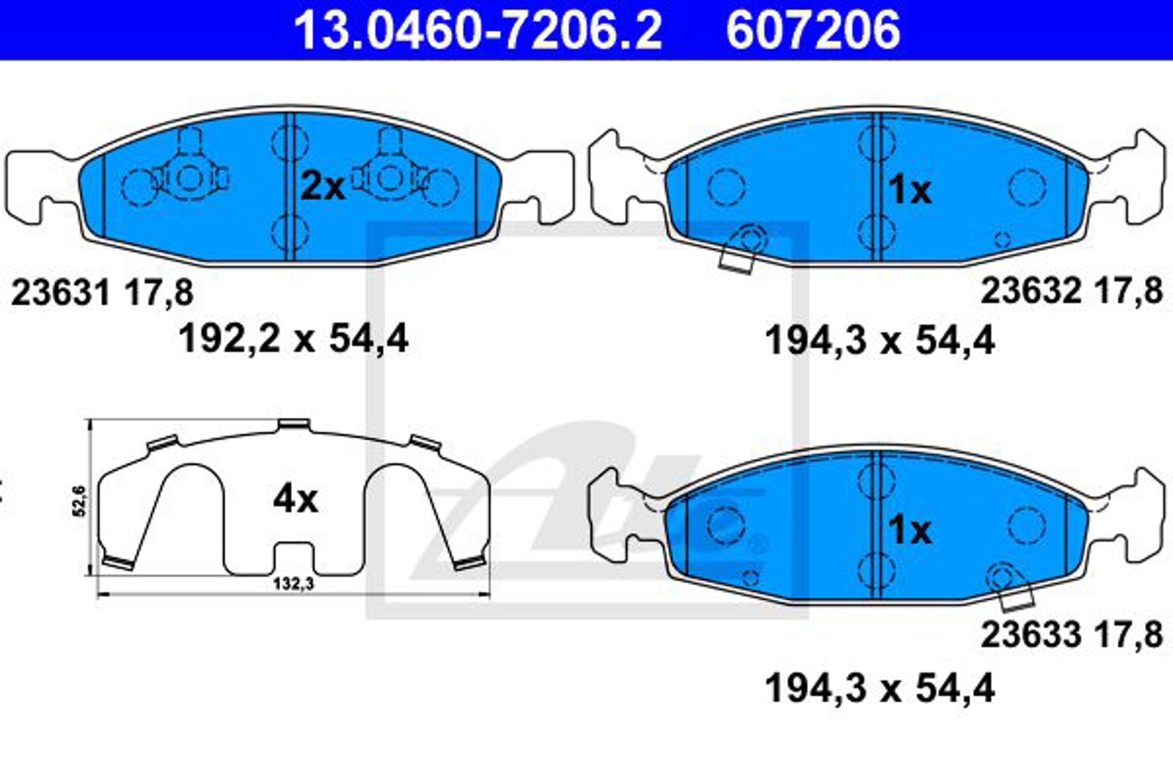 Колодки тормозные дисковые ATE 13.0460-7206.2