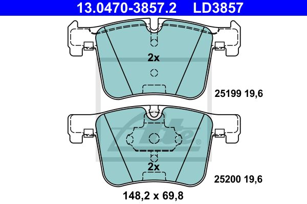 Комплект тормозных колодок дискового тормоза ATE 13-0470-3857-2