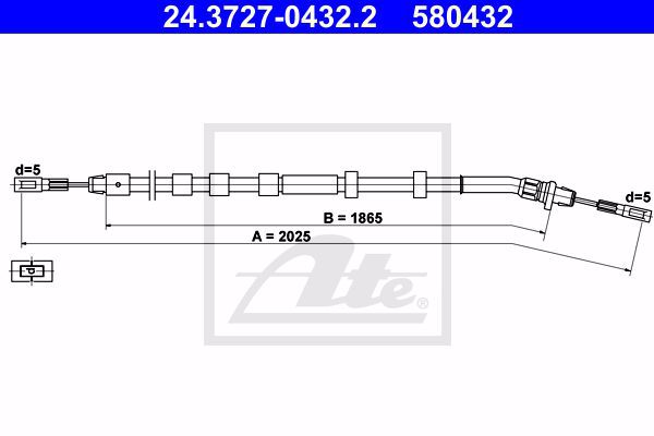 Трос стояночного тормоза ATE 24-3727-0432-2