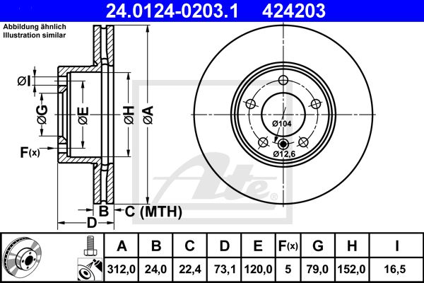 Тормозной диск ATE 24-0124-0203-1