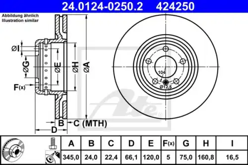 Тормозные диски ATE 24.0124-0250.2