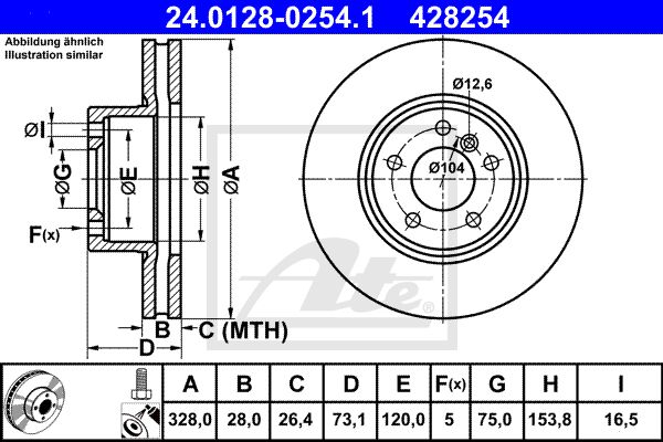 Тормозной диск ATE 24-0128-0254-1