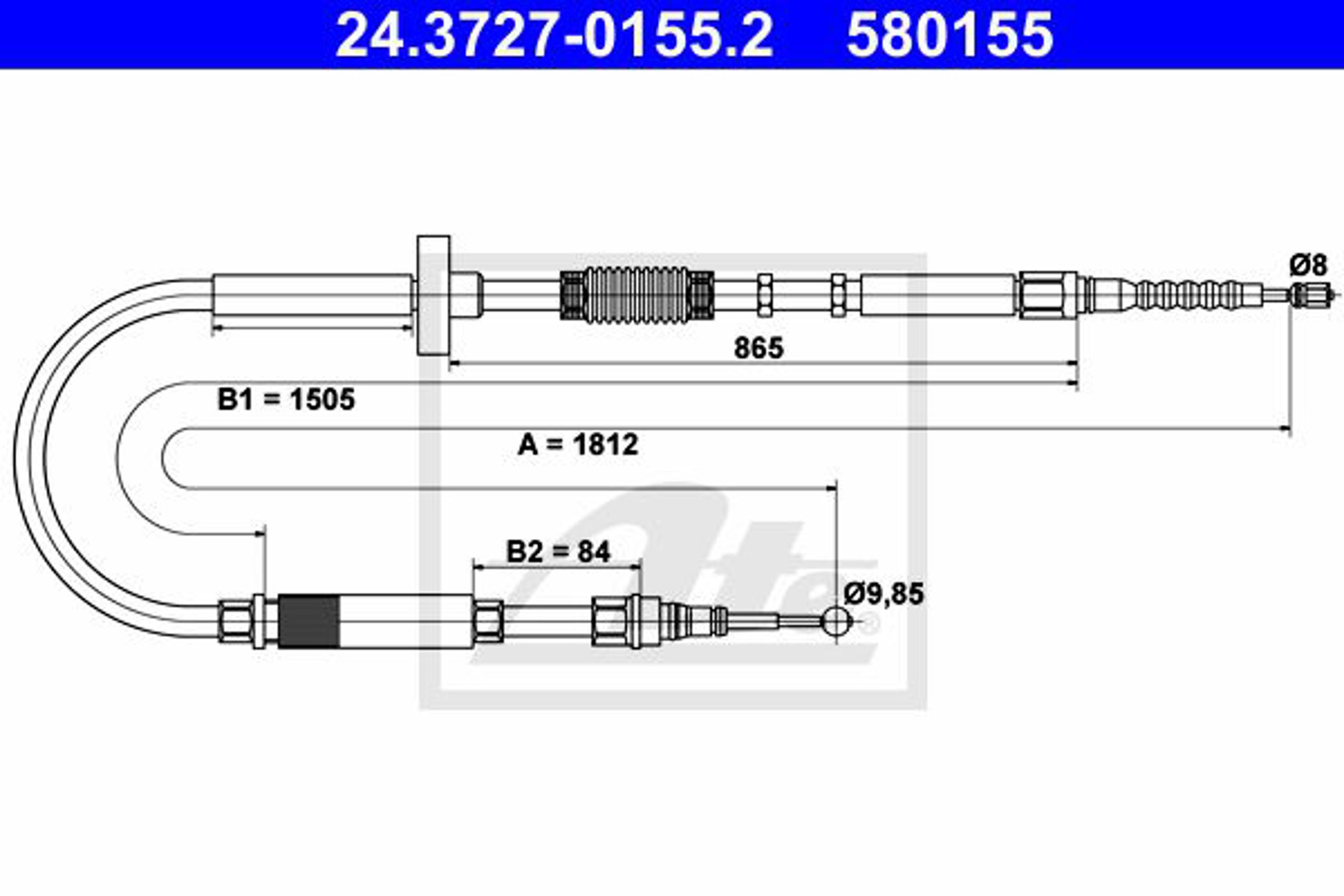 Трос стояночного тормоза audi a4 b5 8d2 94 - 00 ATE 24.3727-0155.2
