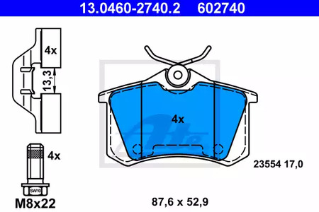Колодки тормозные дисковые ATE 13.0460-2740.2