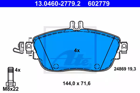 Колодки тормозные дисковые ATE 13.0460-2779.2