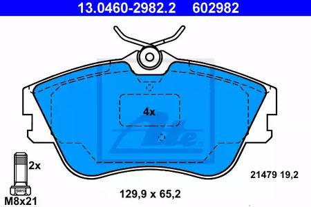 Колодки тормозные дисковые ATE 13.0460-2982.2