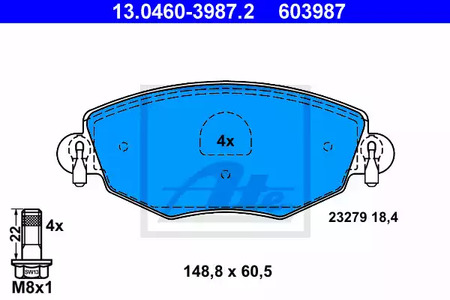 Колодки тормозные дисковые ATE 13.0460-3987.2