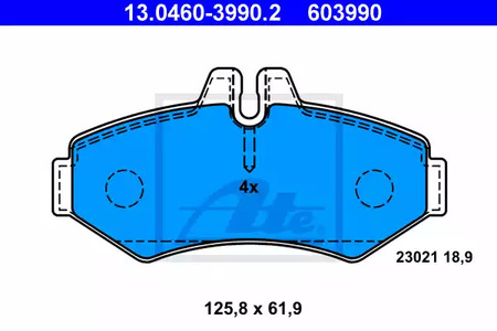 Колодки тормозные дисковые ATE 13.0460-3990.2