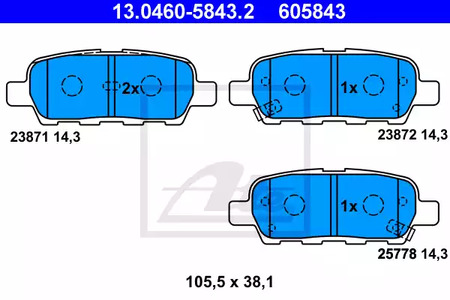 Колодки тормозные дисковые ATE 13.0460-5843.2