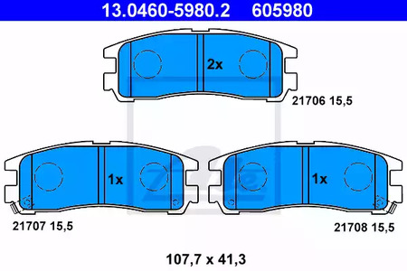 Колодки тормозные дисковые ATE 13.0460-5980.2