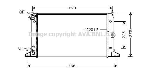Радиатор охлаждения двигателя AVA QUALITY COOLING VNA2188