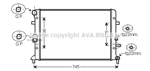 Радиатор охлаждения двигателя AVA QUALITY COOLING VNA2289