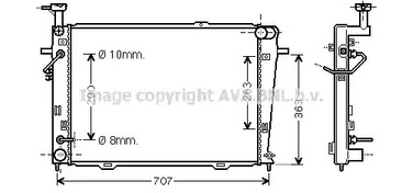 Радиатор охлаждения двигателя AVA QUALITY COOLING HY2127