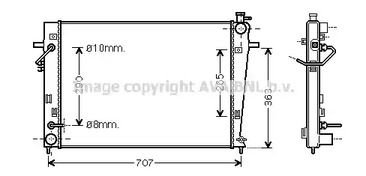 Радиатор системы охлаждения двигателя AVA QUALITY COOLING HY2247