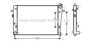 Радиатор системы охлаждения AVA QUALITY COOLING HY2328