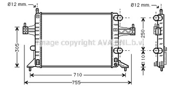 Радиатор охлаждения двигателя AVA QUALITY COOLING OLA2303