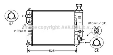 Радиатор охлаждения двигателя AVA QUALITY COOLING PE2124