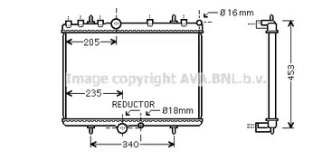 Радиатор охлаждения двигателя AVA QUALITY COOLING PE2269
