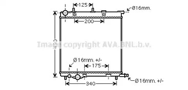 Радиатор охлаждение двигателя AVA QUALITY COOLING PE2368