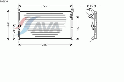 Радиатор кондиционера AVA QUALITY COOLING TO5130