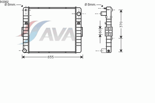 Радиатор сист.охлаждения AVA QUALITY COOLING IV2002