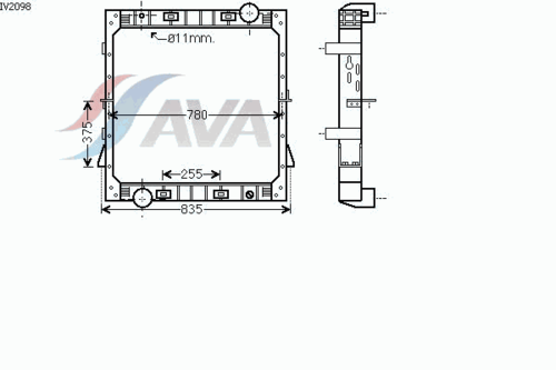 Радиатор системы охлаждения AVA QUALITY COOLING IV2098