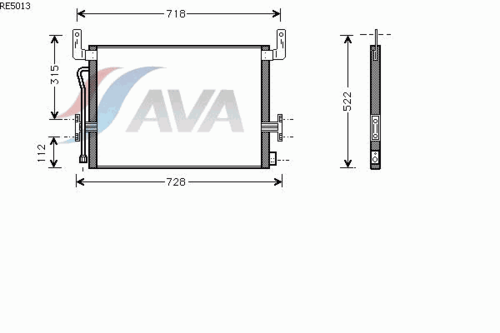 Радиатор кондиционера AVA QUALITY COOLING RE5013