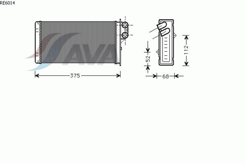 Радиатор отопителя кабины AVA QUALITY COOLING RE6014