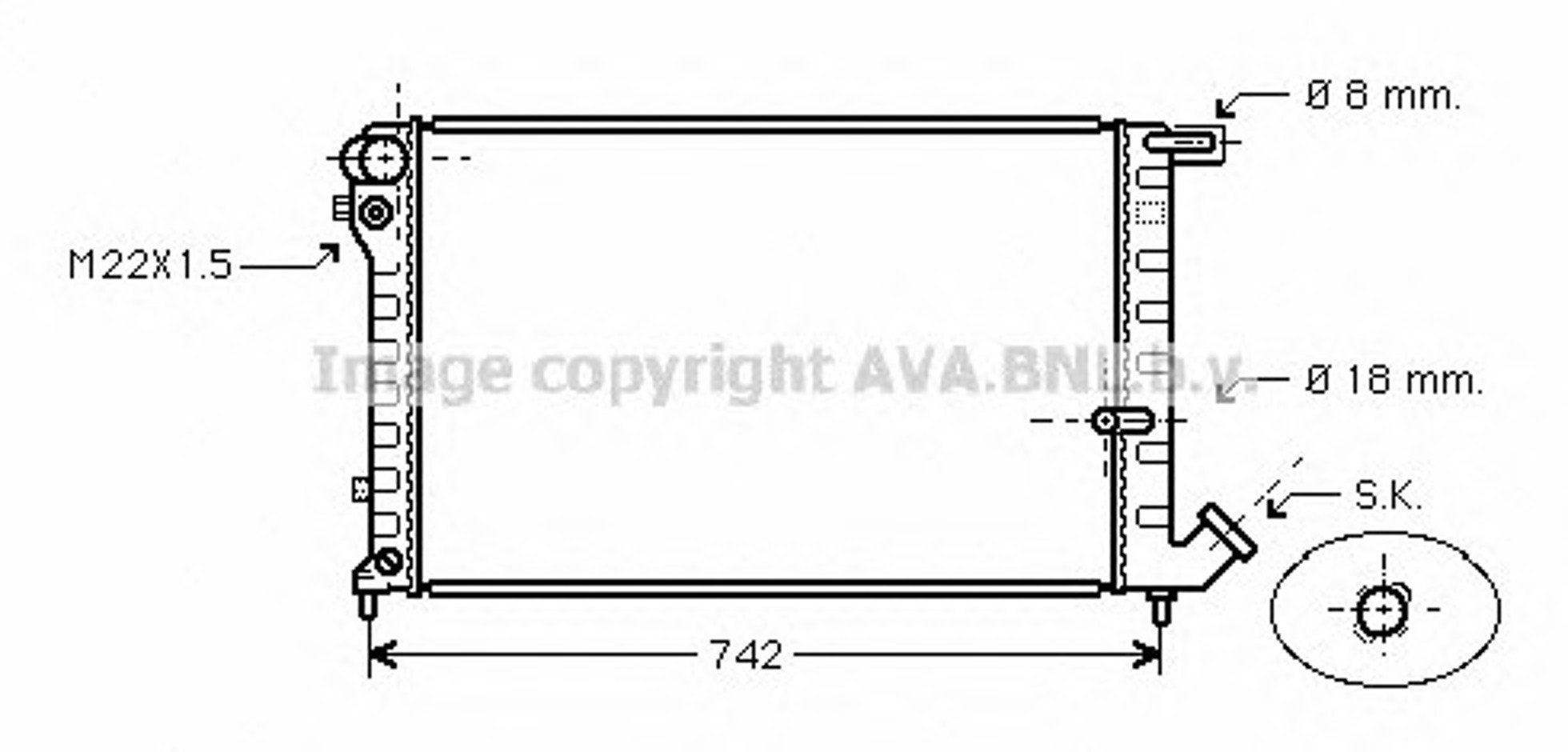Радиатор системы охлаждения AVA QUALITY COOLING CNA2134