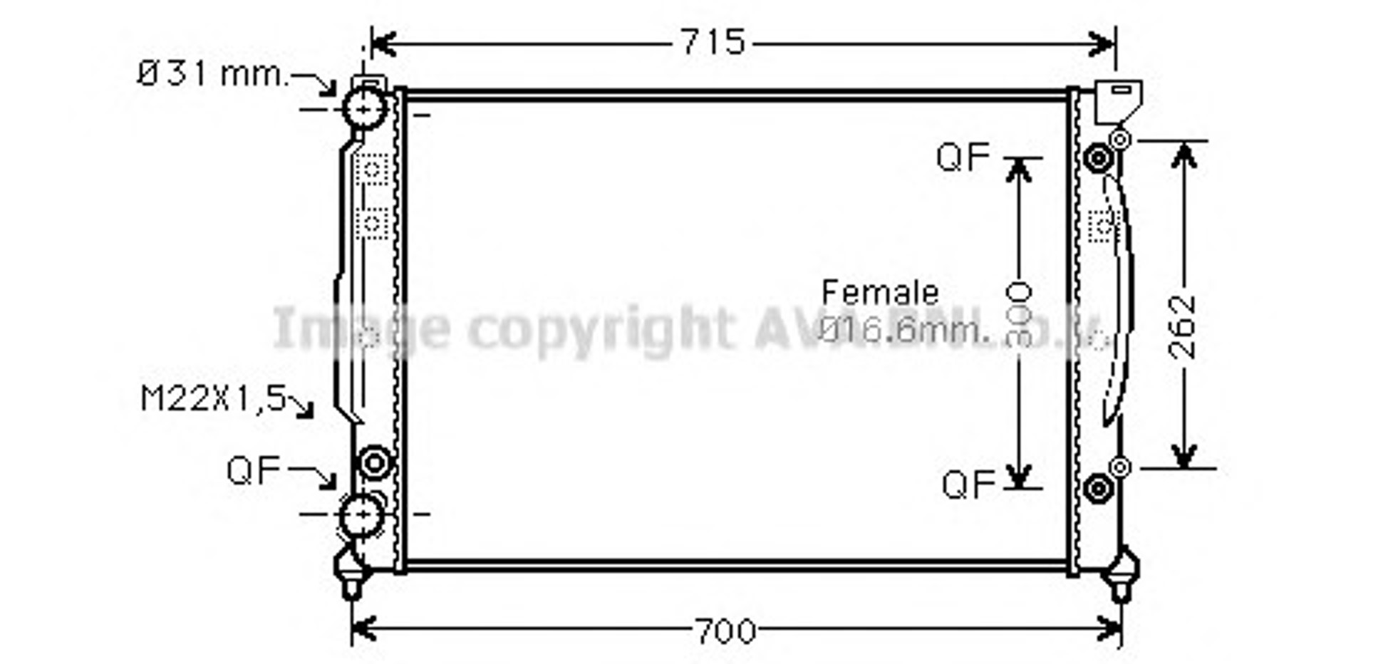 Радиатор системы охлаждения AVA QUALITY COOLING AIA2109