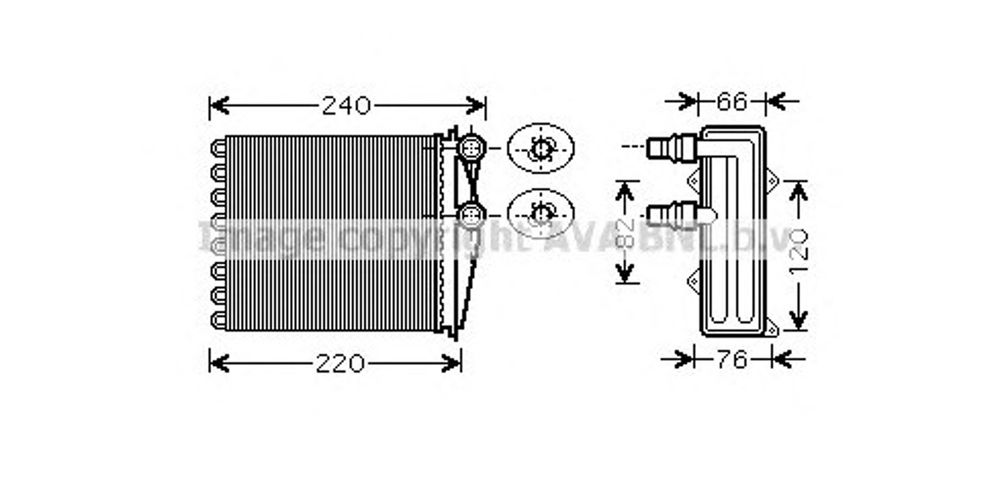 Радиатор печки AVA QUALITY COOLING RT6380