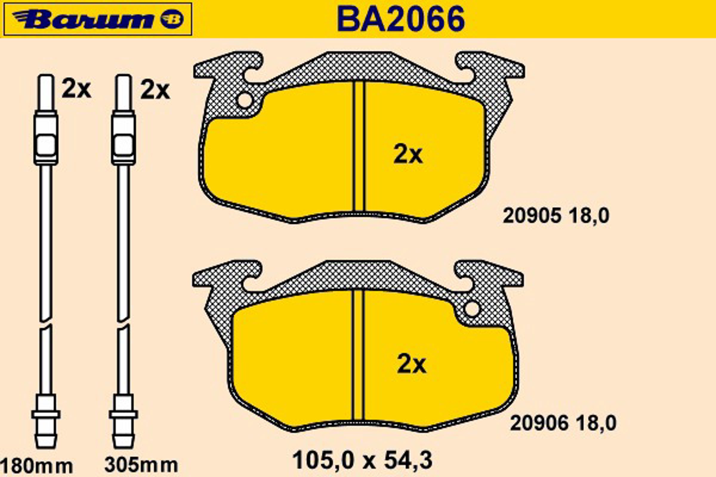 Колодки тормозные дисковые BARUM BA2066