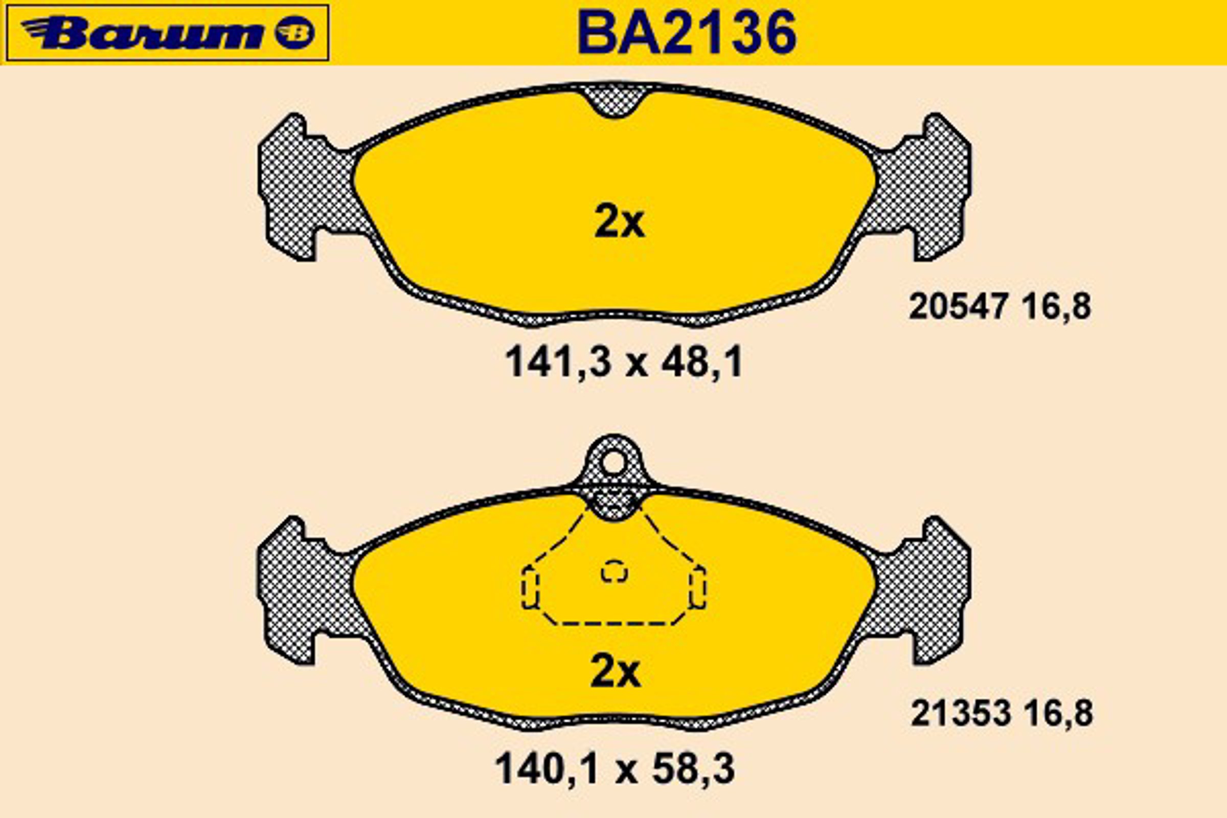 Колодки тормозные дисковые BARUM BA2136
