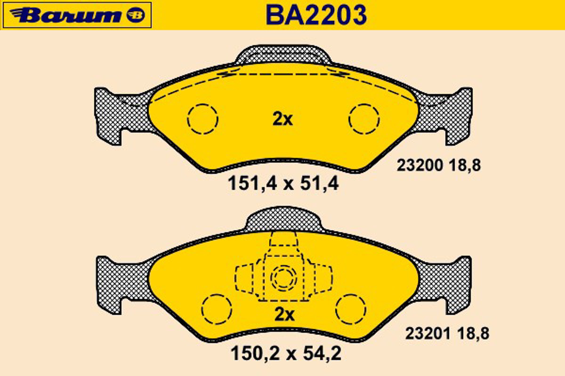 Колодки тормозные дисковые BARUM BA2203