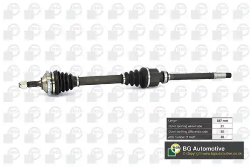 Полуось peugeot 206 2002-2009 BGA DS6714RA