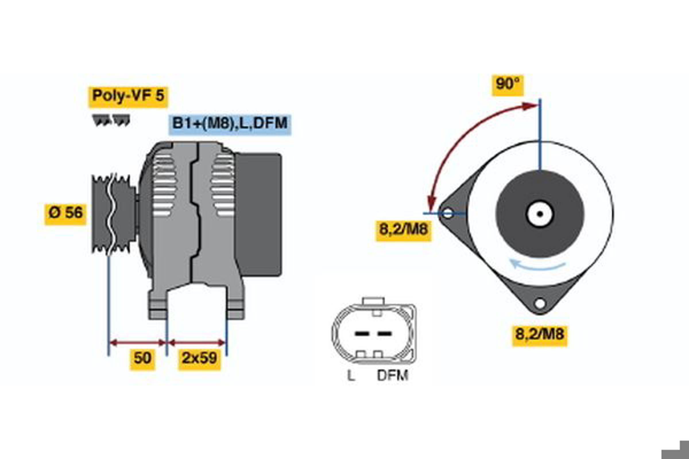 Генератор BOSCH 0124315006