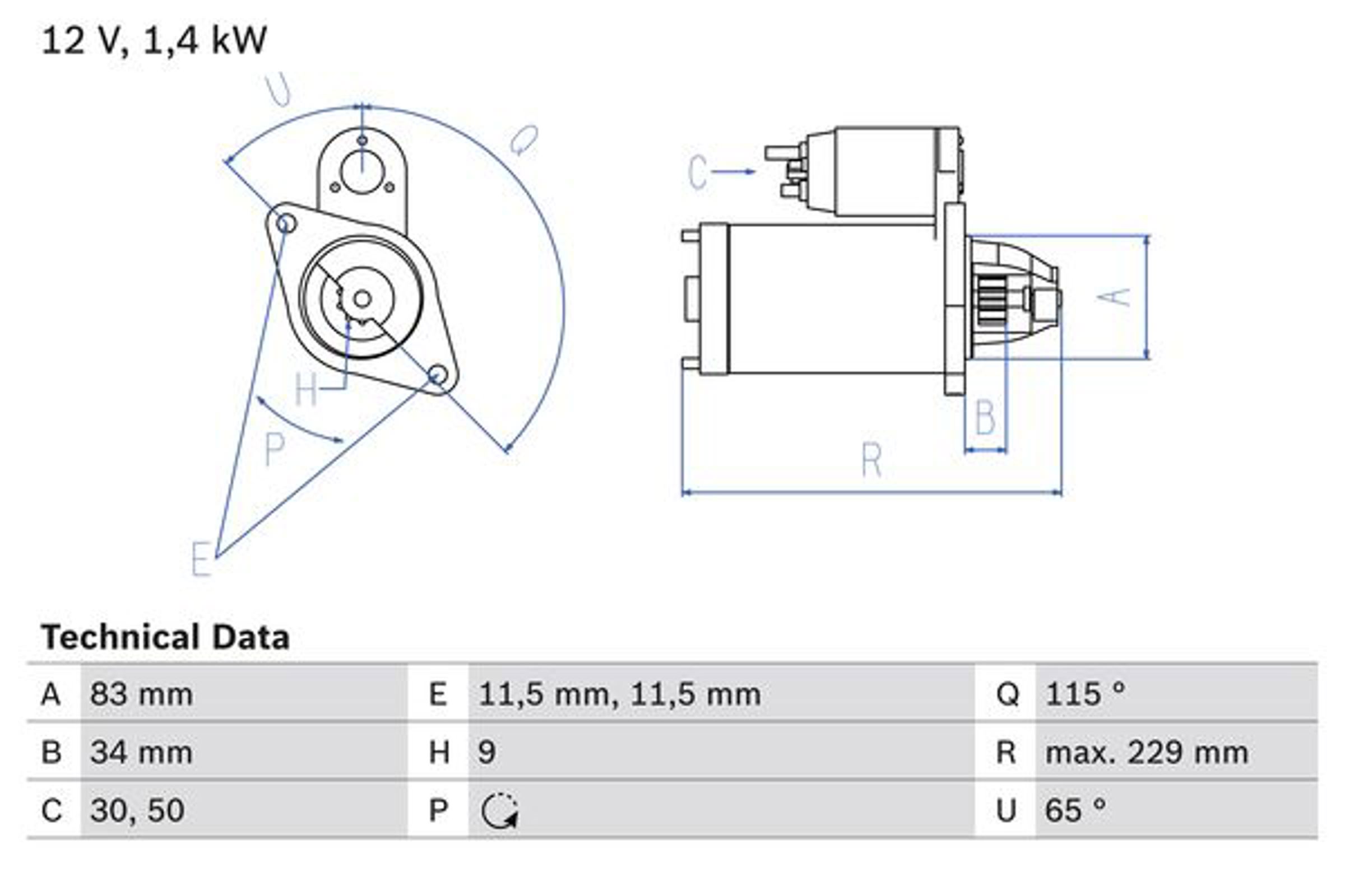 Стартер BOSCH 0986014341