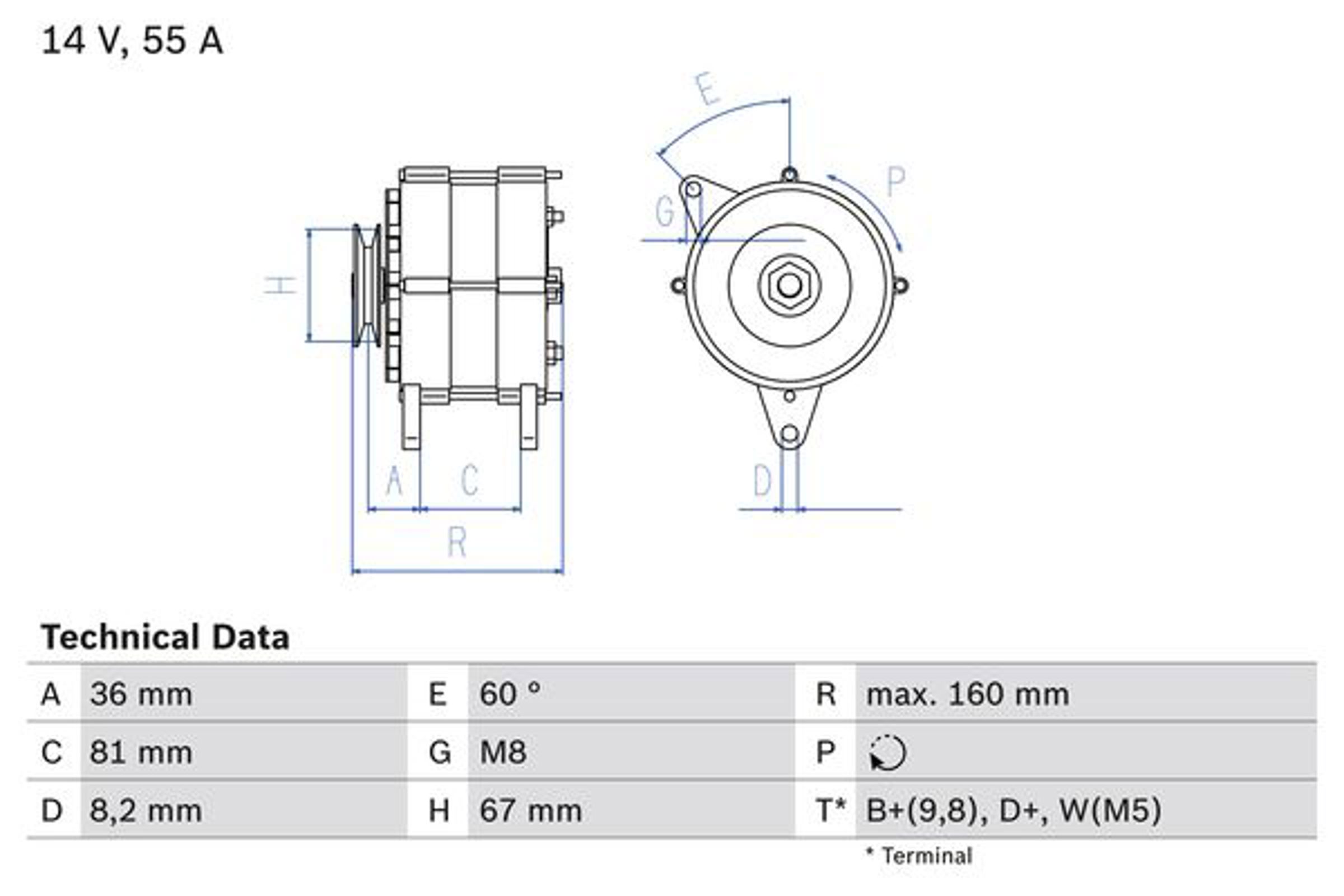 Генератор BOSCH 0986030760